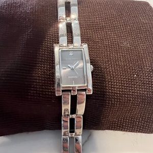 Nine West silver diamond watch